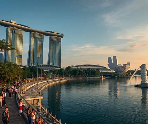 Singapore landmarks collage